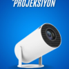 Sinema Projektörü Android HDMI USB WİFİ Ses Çıkışlı Ayaklı Projeksiyon Taşınabilir
