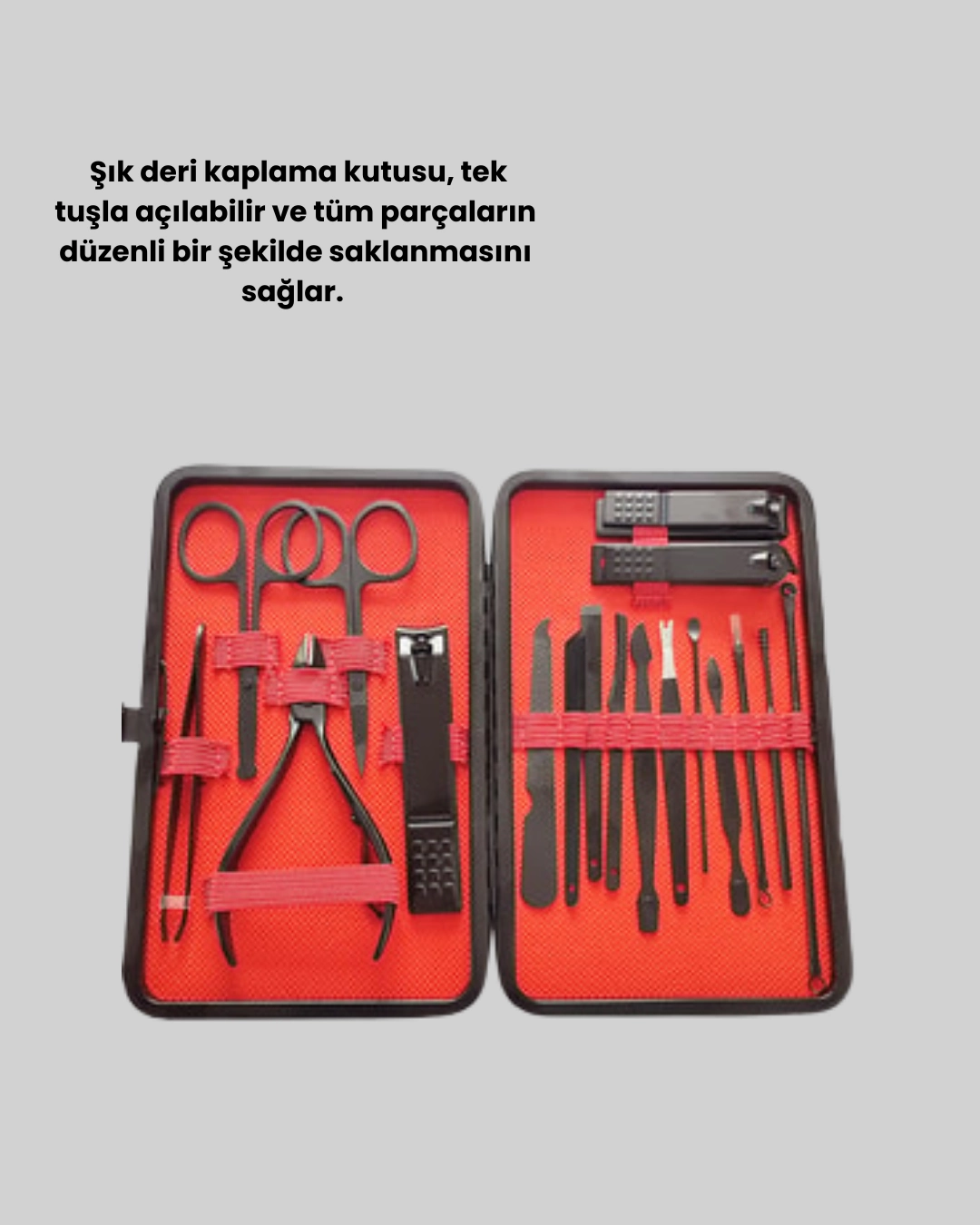 Siyah Kaymaz Teknolojili El Ve Ayak Bakim Seti 351668231 Sw1080sh1350 700x875 Siyah Kaymaz Teknolojili El ve Ayak Bakım Seti najmaddin.com dayanıklı paslanmaz çelik malzemeden üretilmiştir. Hijyenik ve uzun ömürlü kullanımı sayesinde hem el hem ayak bakımında size tam destek sunar. Setin içerisinde bulunan farklı boyutlarda tırnak makasları