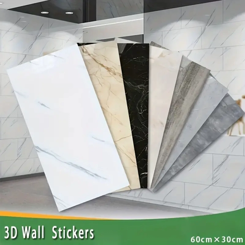 Siyah Mermer Desenli Alüminyum Plastik Duvar Sticker - Görsel 3