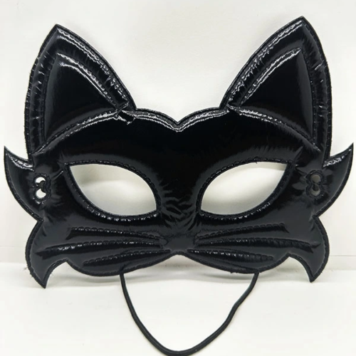 Siyah Renk Kumaş Malzemeden İmal Eva Kedi Maskesi