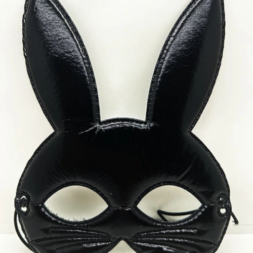 Siyah Renk Kumaş Malzemeden İmal Eva Tavşan Maskesi