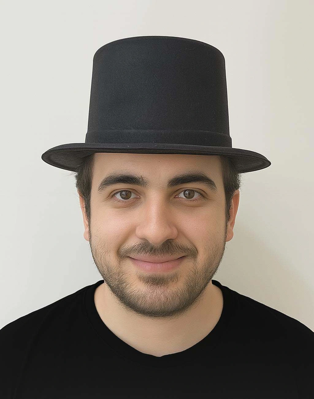 Siyah Renk Plastik Nubuk Kadife Kaplama Fötr Şapka 11 Cm