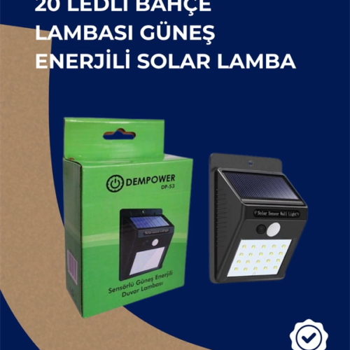 Solar Enerjili 20 LED Duvar Lambası | Hareket Sensörlü