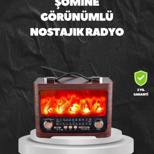 Solar Şarjlı Şömine Işıklı Bluetooth Hoparlör – Radyo