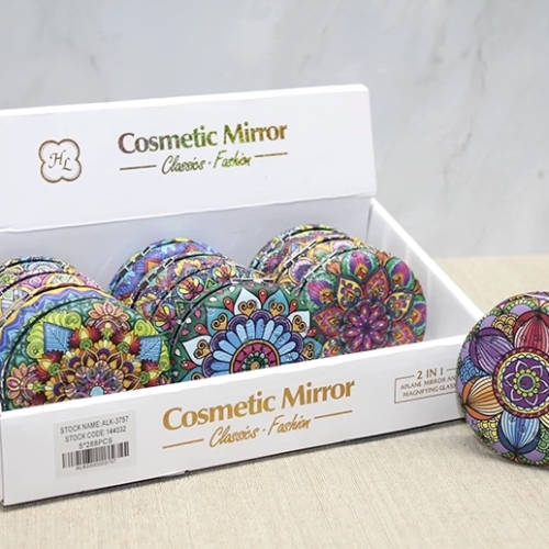 Taşlı Yuvarlak El Aynası Kalın Alk3757