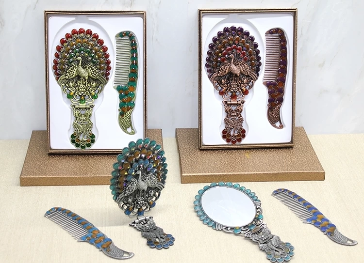 Tavuskuşu Katlanabilir Ayna Ve Tarak Seti Büyük Boy Alk4913