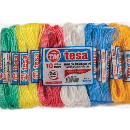 Temsan 10 Metre Naylon Çamaşır İpi 24'lü
