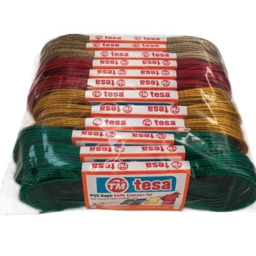 Temsan 12' Li Pvc Kaplama 10 Metre Çelik Çamaşır İpi