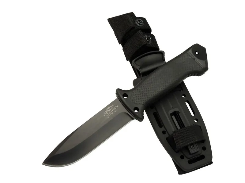 Tiger Tactical Htm 3321 A Siyah Outdoor / Survival Bıçak 27cm - Kauçuk Sap