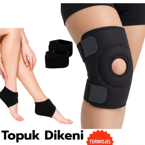 Topuk Çorabı 2'li Sağ Sol+ Medical Patella Destekli Dizlik + Termojel – Ortopedik Destek Seti