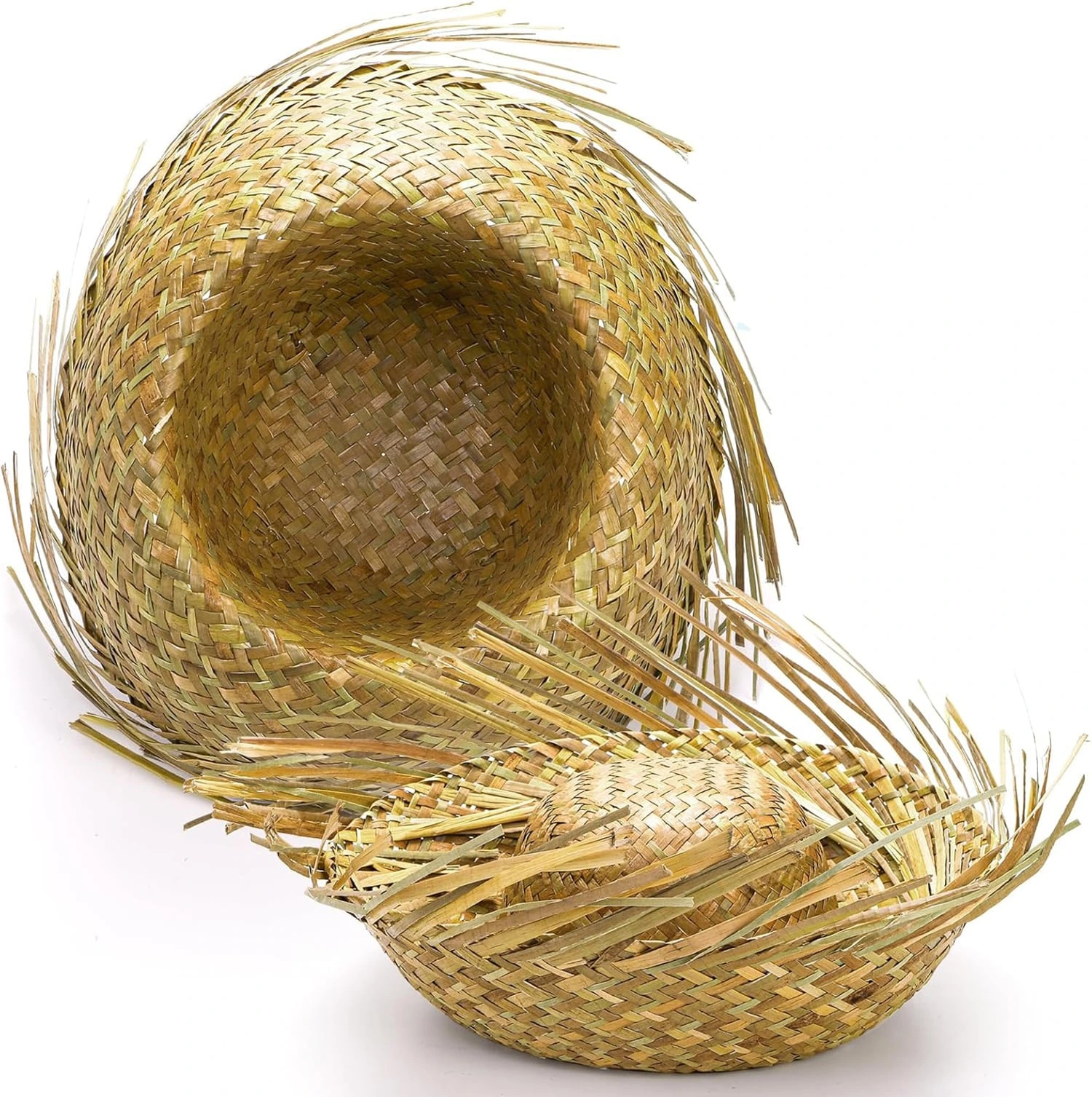 Tropikal Parti Naturel Hasır Hawaii Şapkası 13x36 Cm - Görsel 3