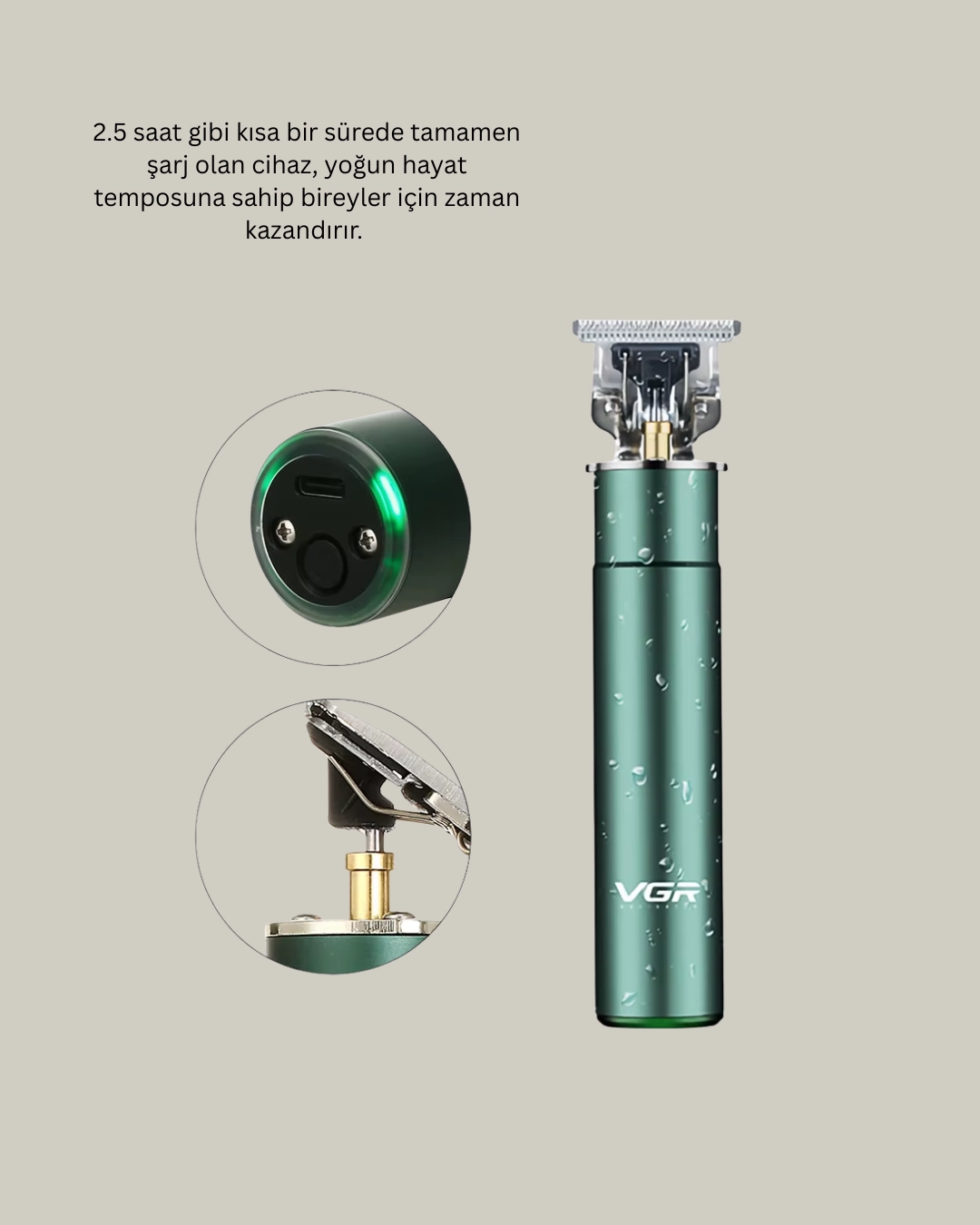 Usb Hizli Sarjli 3 Saat Kullanimli Sac Kesme Makinesi 262636067 Sw1080sh1350 700x875 USB Hızlı Şarjlı 3 Saat Kullanımlı Saç Kesme Makinesi najmaddin.com Metal gövdesi ve mat yeşil kaplamasıyla dikkat çeken bu saç kesme makinesi