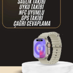 Uyku ve Sağlık Takibi Yapabilen GPS Uyumlu Plastik Kordonlu Akıllı Saat