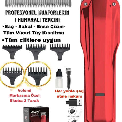 V-0085b Saç Sakal Ense Çizim Lazer Öncesi Kişisel Bakım Unisex Tıraş Makinesi