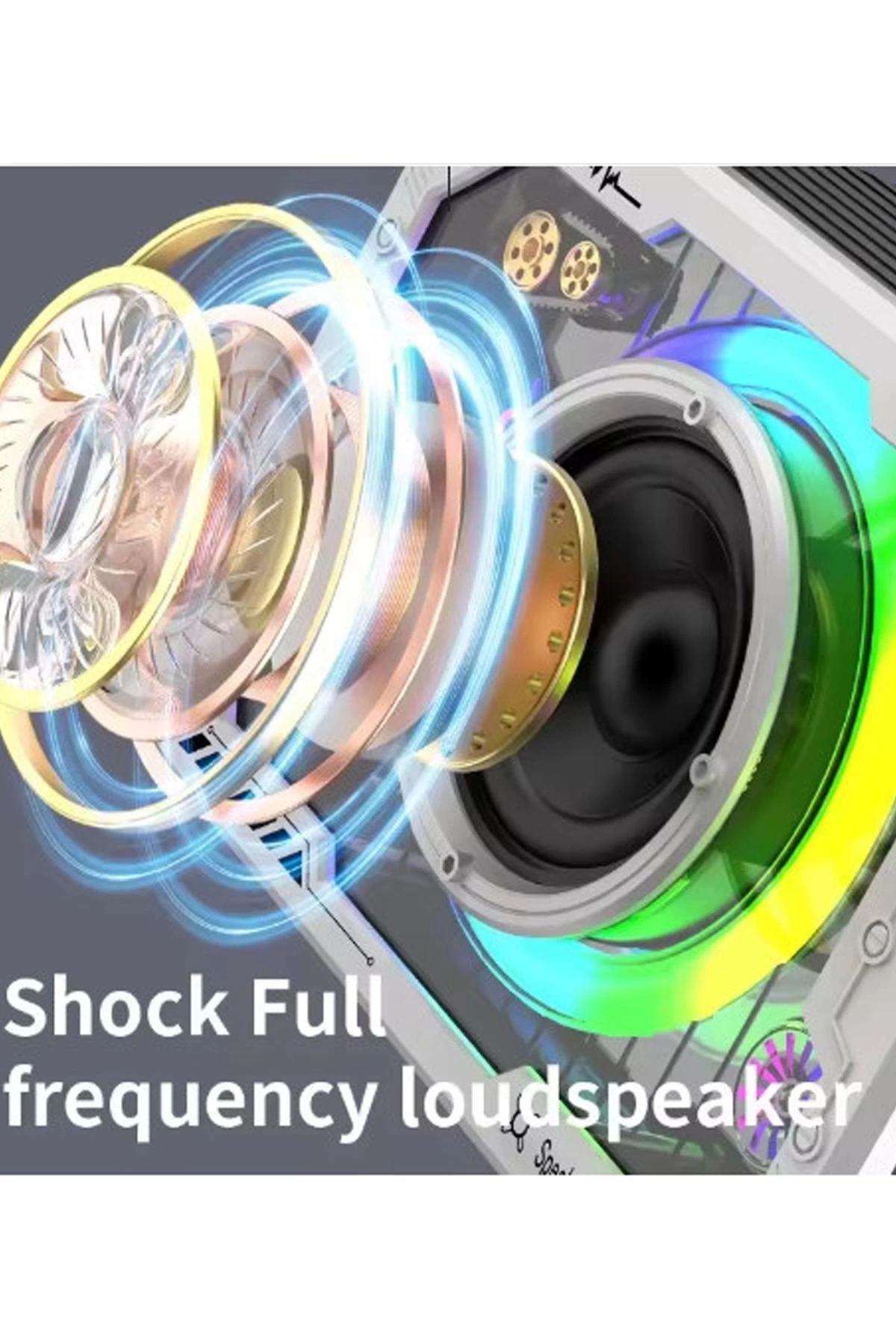 Vtn-82 Taşınabilir Kablosuz Işıklı Bluetooth Hoparlör Ses Değiştirme Özellikli - Görsel 3