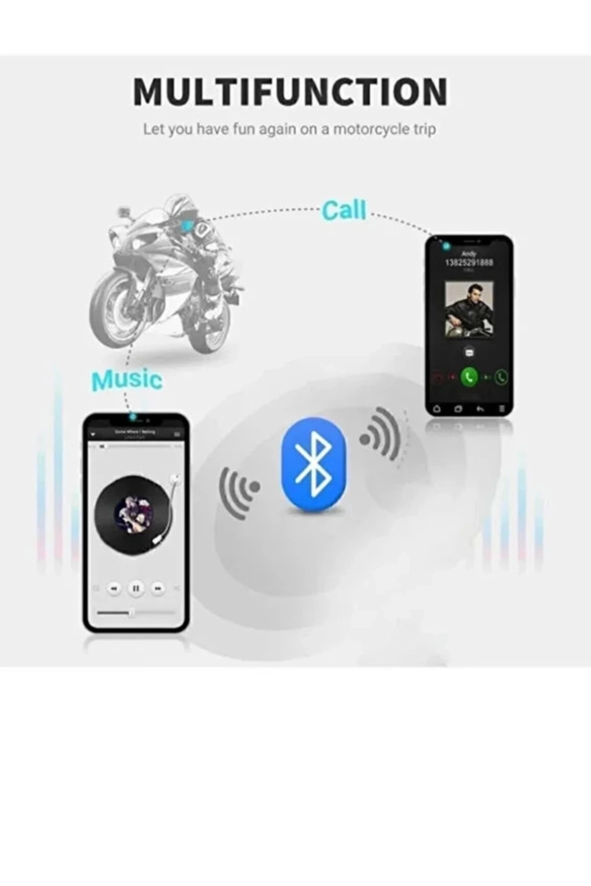 X3 Motor Kask Kulaklık Rgb Modlu Su Geçirmez 5.3 Bluetooth Intercom - Görsel 3