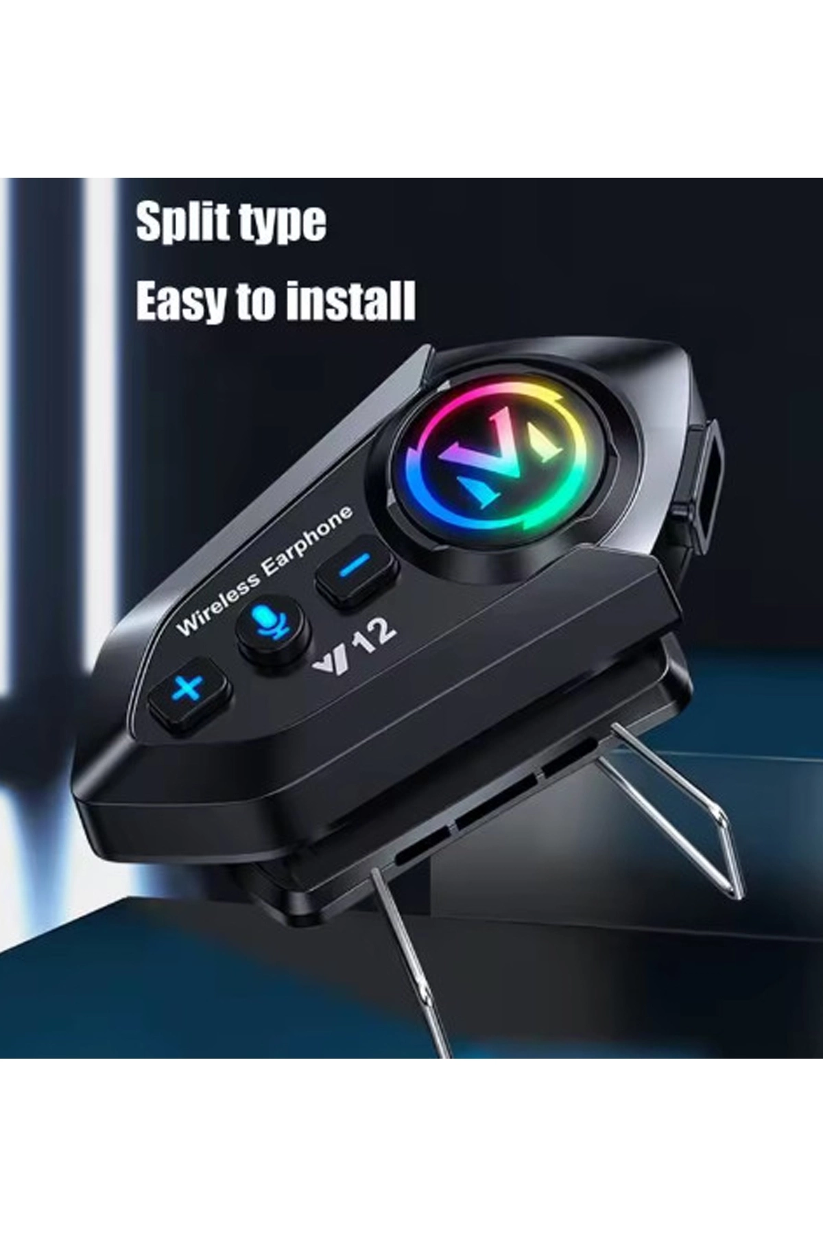 Y12 Motor Kask Kulaklık Rgb Modlu Radyolu Motosiklet Kulaklık 5.3 Bluetooth Intercom