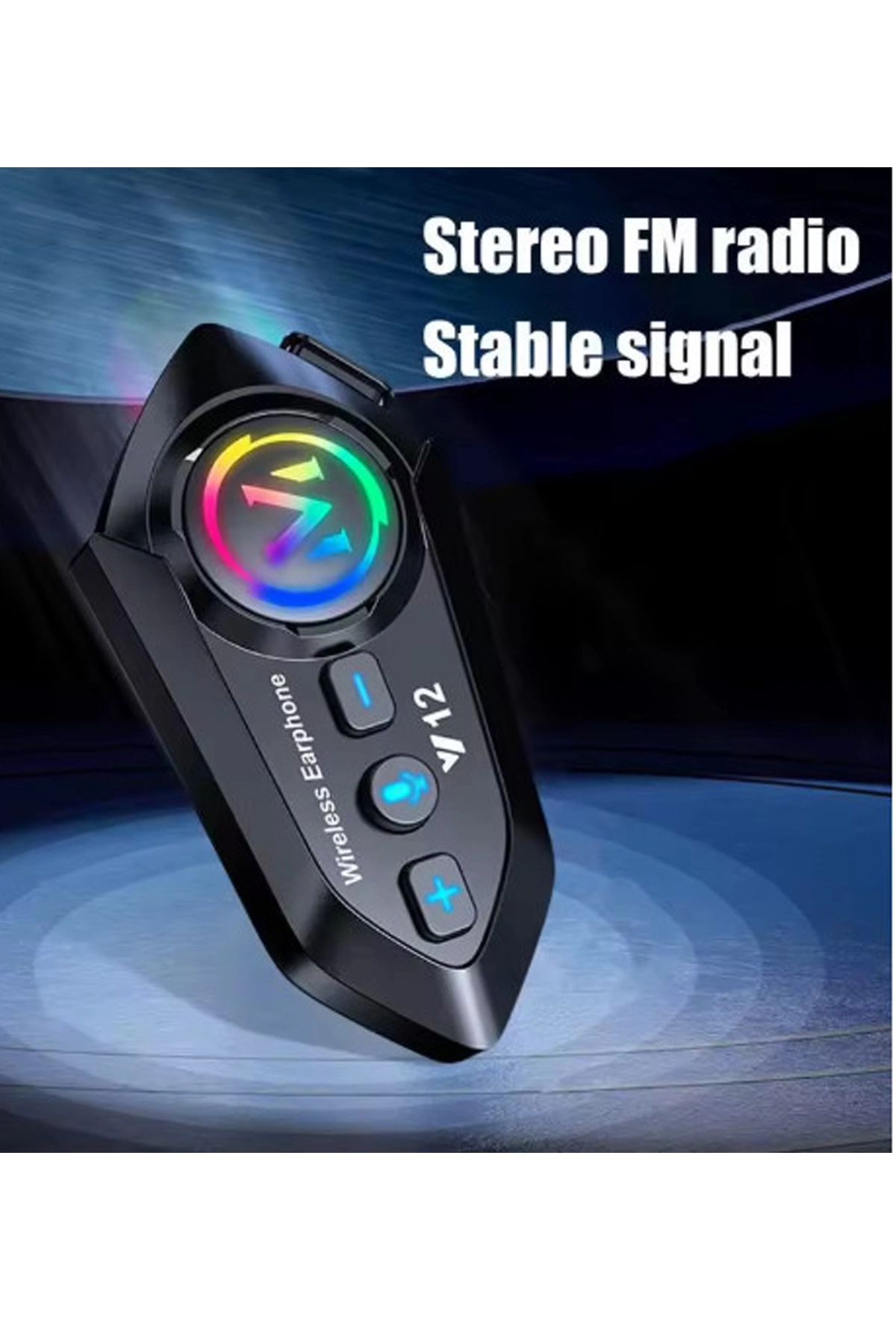 Y12 Motor Kask Kulaklık Rgb Modlu Radyolu Motosiklet Kulaklık 5.3 Bluetooth Intercom - Görsel 3