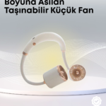 Yazlık Taşınabilir Sessiz Boyun Fanı 3 Kademe Hız Ayarlı