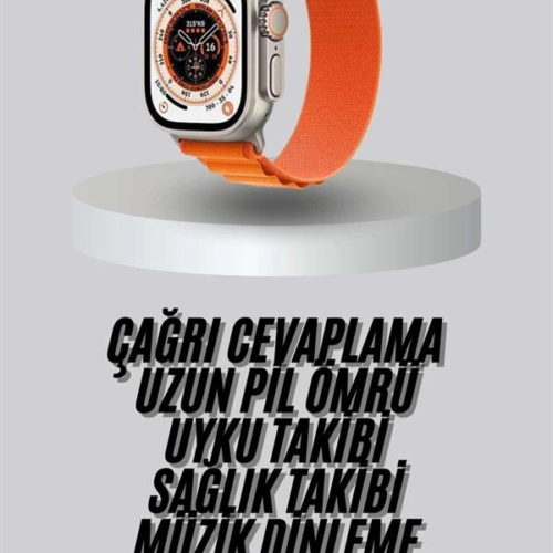 Yeni Nesil Akıllı Saat Uyku ve Sağlık Takibi Titeşimli Sesli Arama Mesaj ve Bildirim Görme