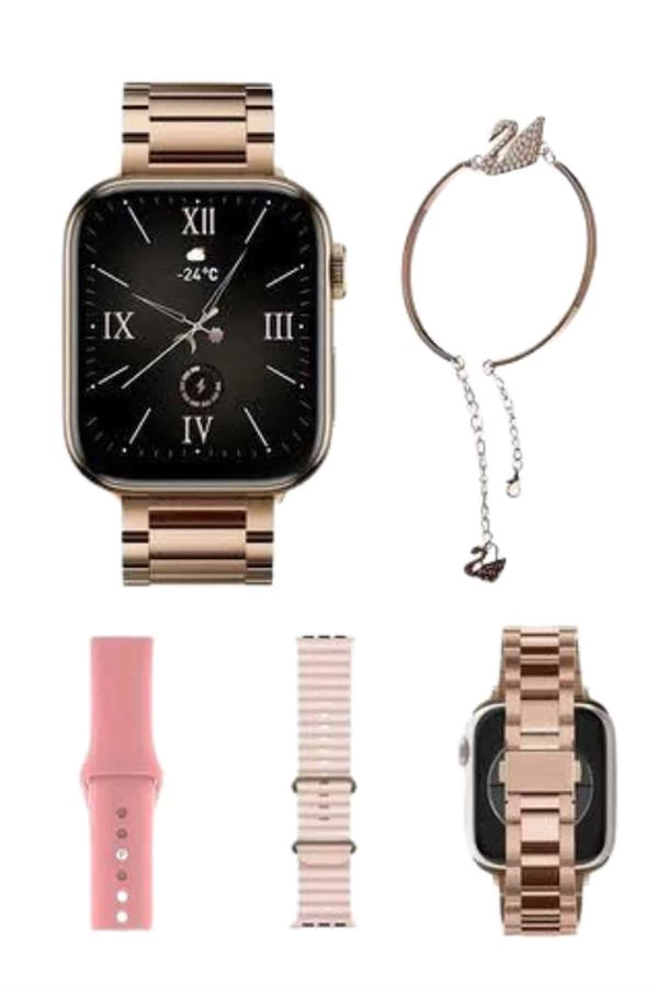 Yeni Nesil Kadin Akilli Saat Rose Gold Android Ve Ios Uyumlu 381387435 Sw600sh900 Yeni Nesil Kadın Akıllı Saat Rose Gold Android ve İos Uyumlu najmaddin.com farklı kullanım seçenekleri sunan 3 farklı kordonla birlikte gelir. 1 adet çelik metal kordon