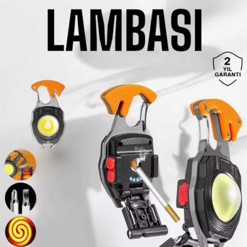 yeni nesil Kamp Feneri Çok Fonksiyonlu Fener Anahtarlık Usb Çakmaklı Cam Kırıcı Kemer Kesici Açacak