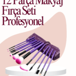 Yumuşak Fiber Kıllardan Oluşan 12'li Makyaj Fırçası Seti Göz Farı Allık ve Kontür İçin