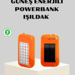 10000 mAh Güneş Enerjili Powerbank ve LED Kamp Lambası