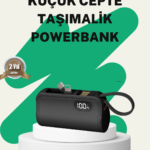 2000mAh Mini Powerbank Dahili Konektörlü PD 20W