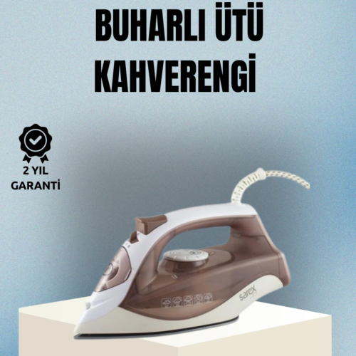 2200 Watt Buharlı Ütü Kahverengi Seramik Taban Şok Buharlı