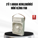3’ü 1 Arada Mini Klima Fan USB Şarjlı