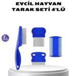 4’lü Evcil Hayvan Tüy Temizleme Seti – Paslanmaz Çelik