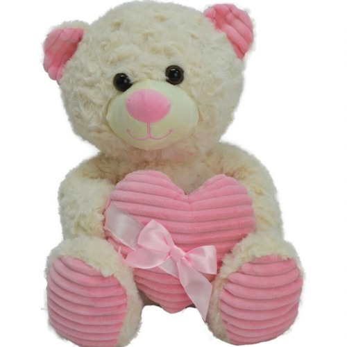 62915 35 CM KALBİ KURDELELİ PELUŞ AYI -HLY