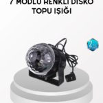 7 Renk Modlu Müzik Sensörlü Disko Topu – LED Işıklı Parti Aydınlatması