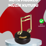 Altın Nota Figürlü Dönen Müzik Kutusu Dekoratif Music Box
