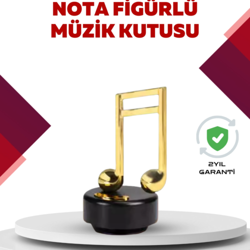 Altın Nota Temalı Müzik Kutusu Müzikli Hediyelik