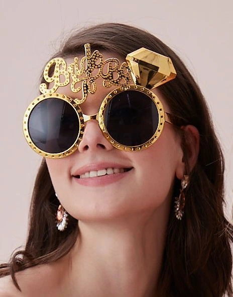 Altın Renk Bride To Be Yazılı Gelin Gözlüğü