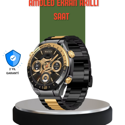 Amoled Ekran Akıllı Saat Bluetooth 5.1 Çağrı Destekli 3 Bileklikli