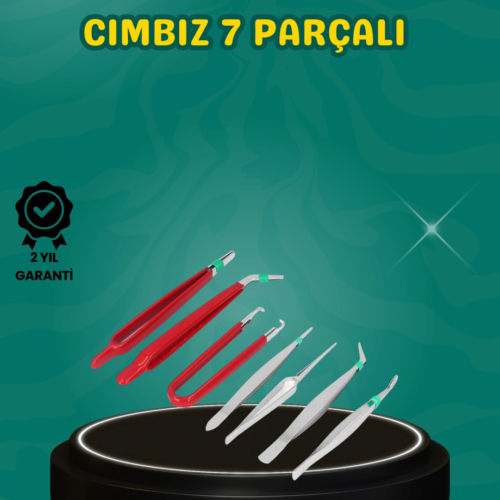 Antistatik 7’li Hassas Cımbız Takımı Manyetik Olmayan Uçlu