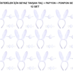 Beyaz Tavşan Kostüm Seti – Taç
