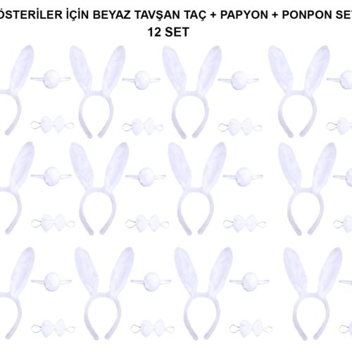 Beyaz Tavşan Kostüm Seti – Taç