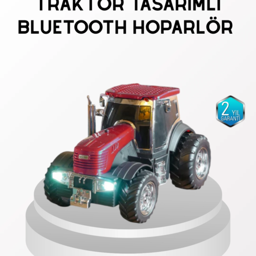 Bluetooth Nostaljik Traktör Hoparlör LED Işıklı 12W Güçlü Ses