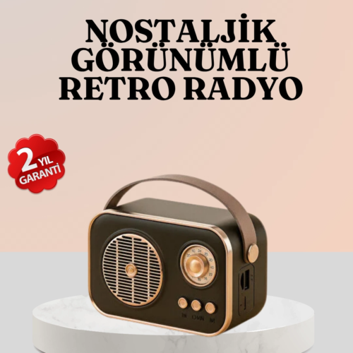 Bluetooth’lu Retro Radyo – FM Destekli Nostaljik Hoparlör