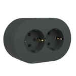 Eco Lounge Ovivo Xone Antrasit İikili Topraklı Priz Sıva Üstü