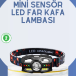 El Sensörlü LED Far Suya Dayanıklı Şarjlı Kafa Lambası