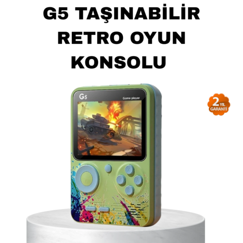 G5 Retro Oyun Konsolu 500 Klasik Oyunlu 3 İnç HD Ekran ve TV Bağlantılı