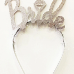 Gümüş Renk Bekarlığa Veda İtalik Yazı Alyanslı Bride Taç