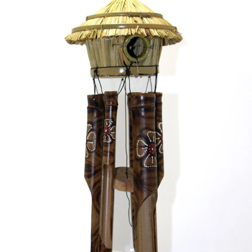 Hasır Kuş Yuvalı Bambu Çan 50 Cm