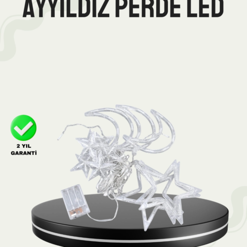 İç ve Dış Mekan Uyumlu Pilli Yıldız Ay Peri Led Perde