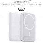 iPhone 15 / 16 / 17 Uyumlu MagSafe Kablosuz Powerbank 5000 mAh | Wireless Taşınabilir Batarya Şarj Aleti